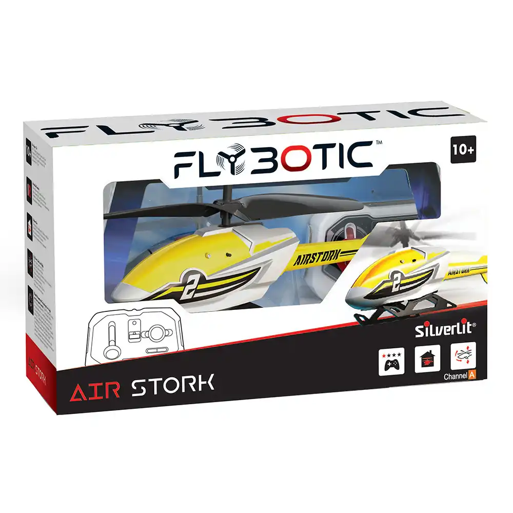 Elicottero Flybotic Air Stork con Trasmettitore due Canali Ricarica USB