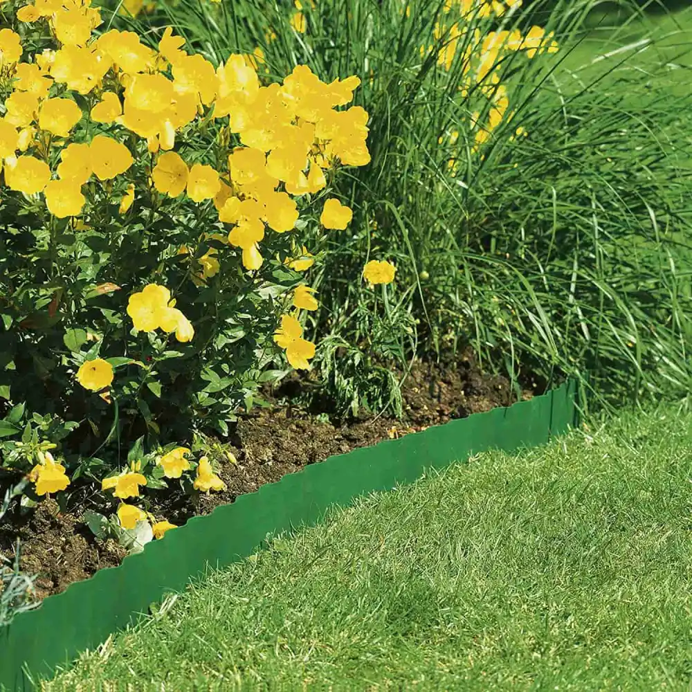 Recinzione Delimitazione per Prato in Plastica Verde Rotolo da 9 mt Altezza 9 cm
