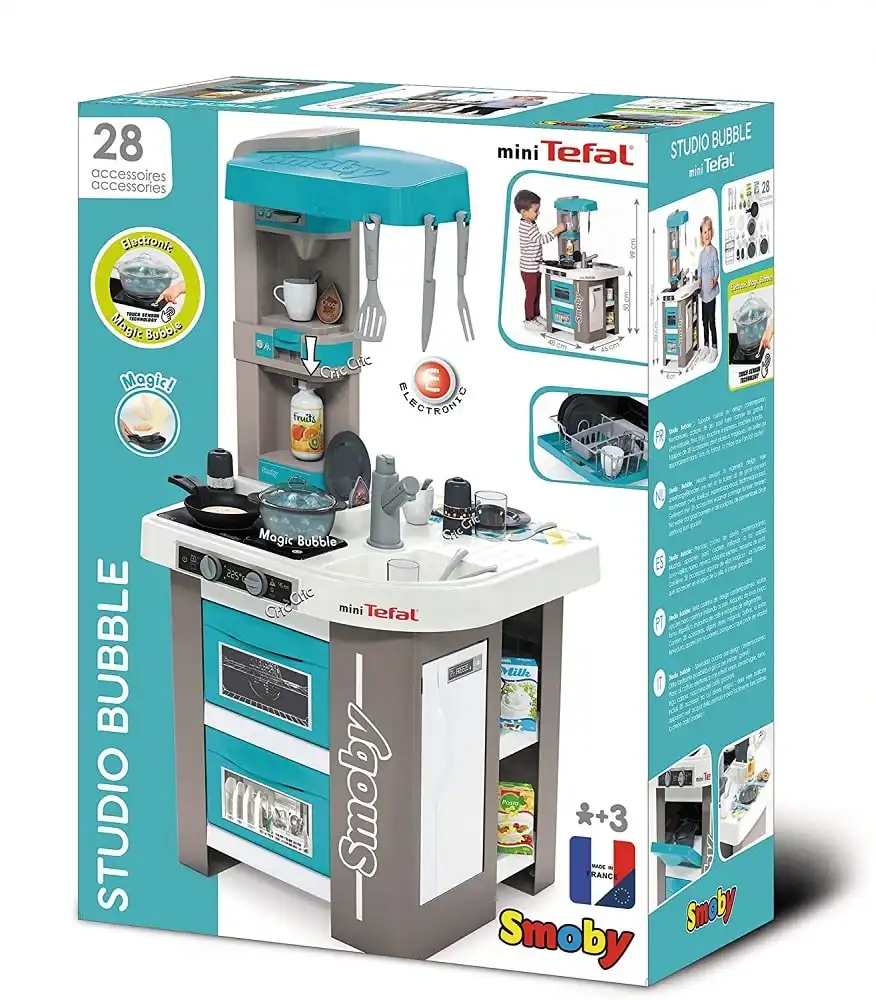 Tefal Studio Bubble Azzurra Cucina Giocattolo per Bambini con Accessori Anni 3+