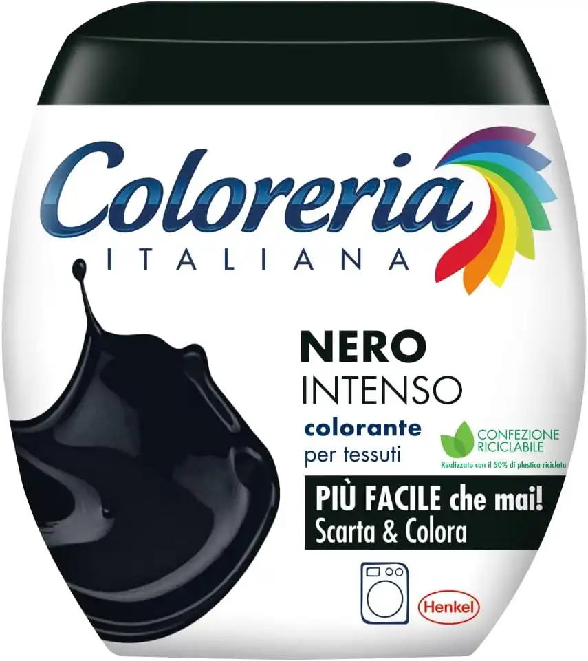 Coloreria Italiana Grey Colorante Tessuti e Vestiti in Lavatrice Nero Intenso