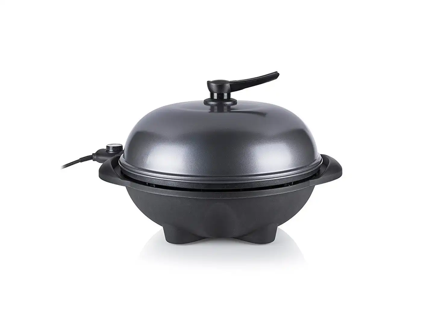 Barbecue Elettrico da Tavolo 1500w con Supporto 72cm Antiaderente Colore Nero