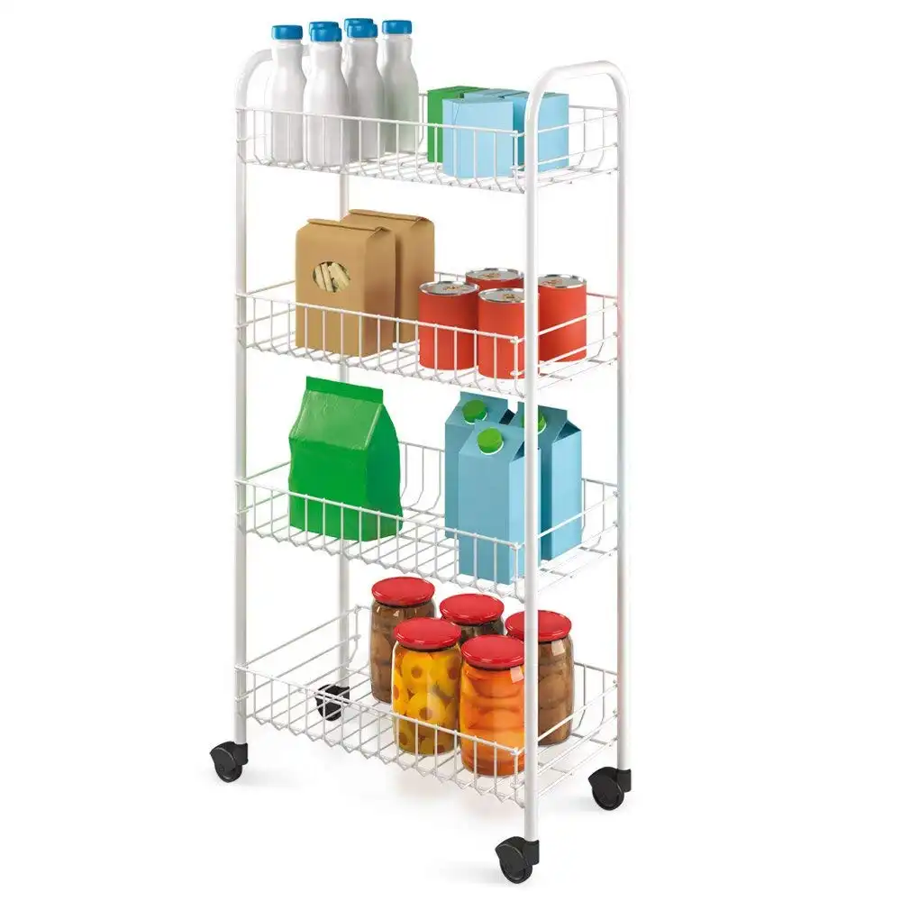 Metaltex Scaffaletto 4 Piani Pisa Carrello TuttoFare Multiuso Bianco