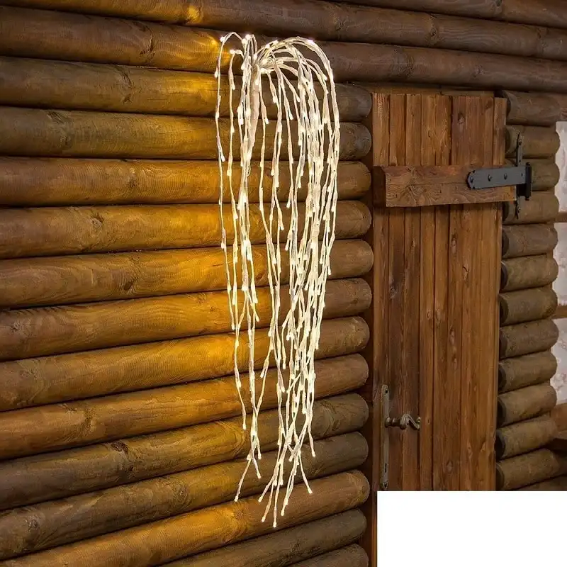 Ramo Di Salice Pendente Bianco Caldo Luce fissa 432 Led Luce fissa H 180 Cm