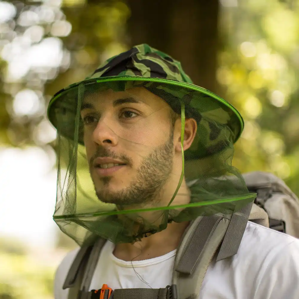 Cappello Regolabile Con Retina per Protezione Anti Insetti Zanzare Api Ape