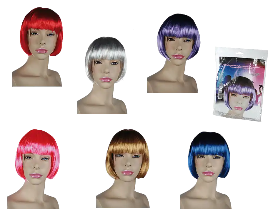 Parrucca per Signora da Donna a Caschetto Capelli Corti Donna Sexy Costume Blu