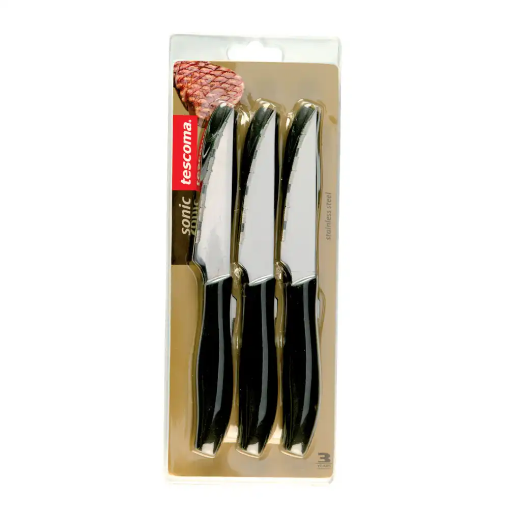 Sonic Set Coltelli da Bistecca 10Cm 6Pz Nero - Tescoma