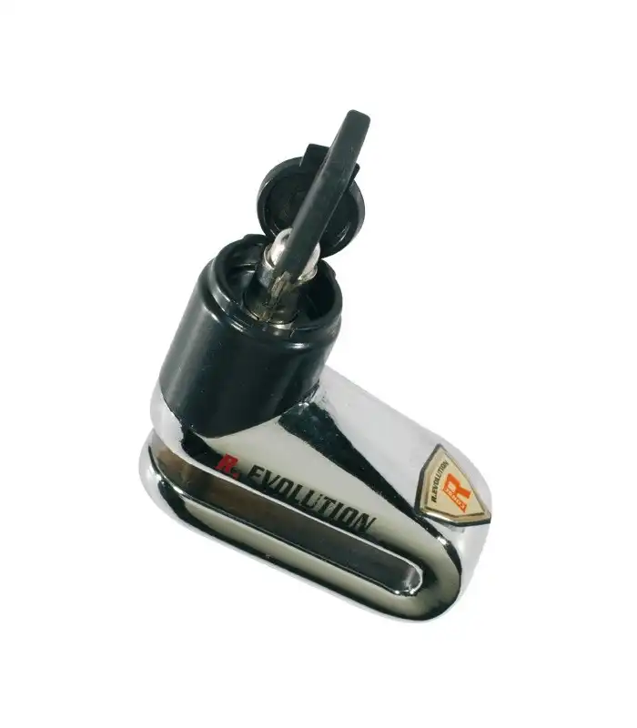 Bloccadisco blocca disco freni moto scooter cromato 5,5 mm con 2 chiavi bottari