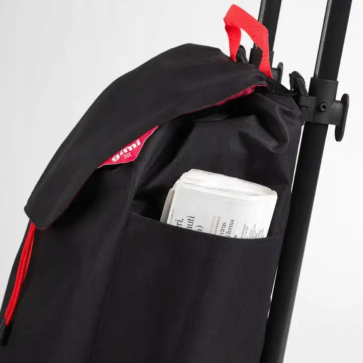 Gimi Twin Carrello Spesa Portaspesa 4 Ruote Nero Versatile Telaio Pieghevole