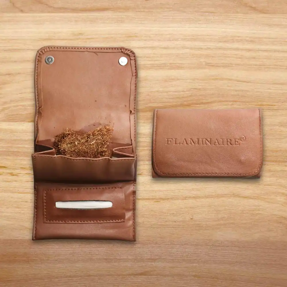 Portatabacco Flaminaire York Eco Pelle Porta Tabacco Tasca Filtro e Accendino