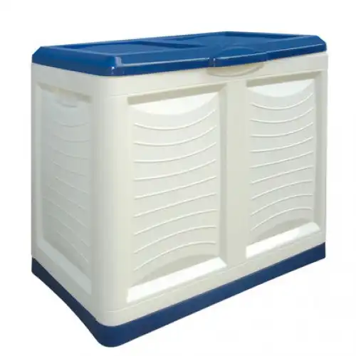 Bama Baule Mettitutto Box Contenitore Legna Giochi Attrezzi Interno Esterno Blu