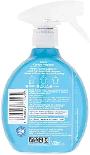 3x Lenor Spray Antipieghe Crease Releaser Fragranza Risveglio Primaverile 3x500m