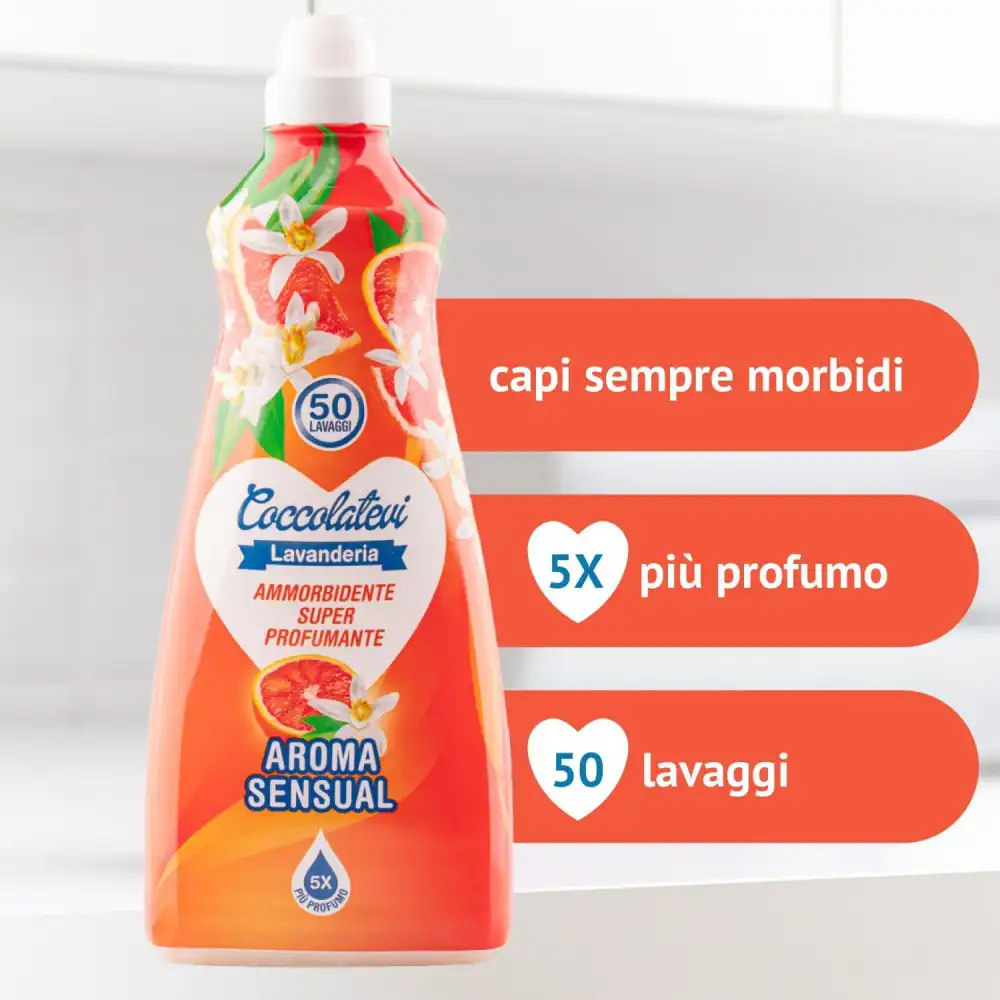 4x Coccolatevi Lavanderia Ammorbidente Super Profumante Aroma Sensual 4x1250ml
