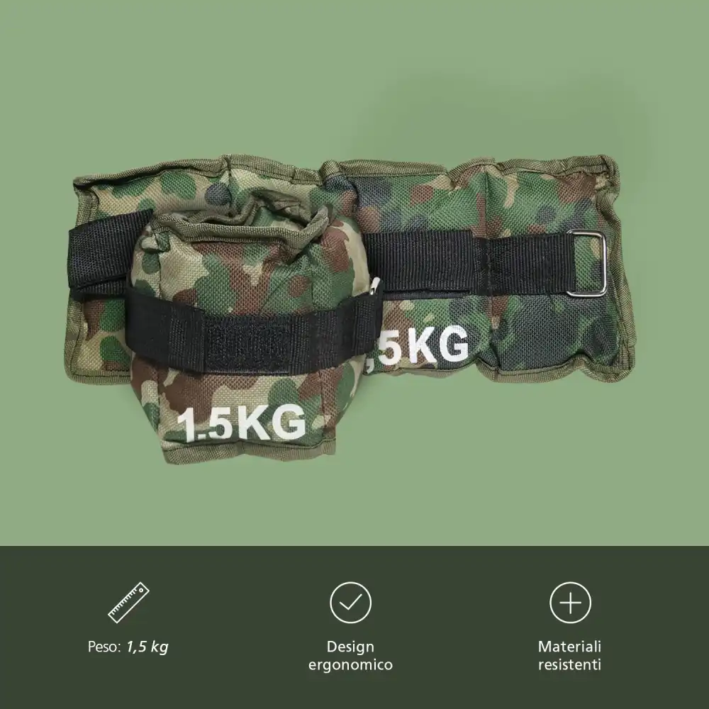 Coppia Pesi Caviglie Caviglia Polsi Cavigliere Allenamento e Resistenza 1,5 Kg