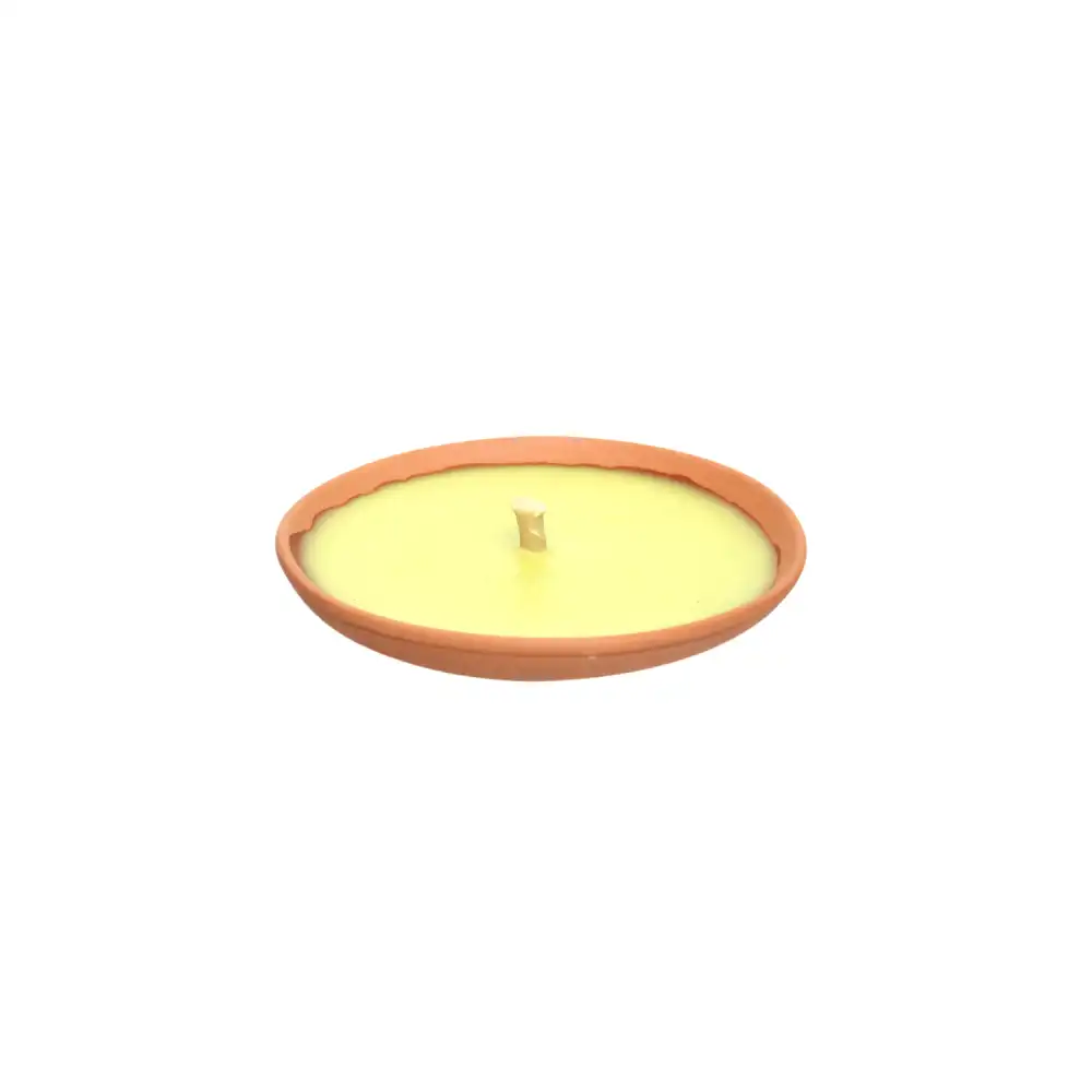 10 X Fiaccola Candela Aroma Citronella Cocci in Terracotta 15cm Antizanzare