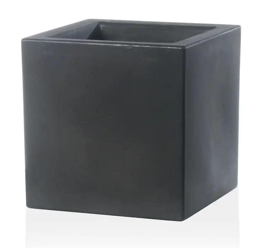 Vaso Fioriera Schio Cubo Essential 40 Antracite Sabbiato Quadrato 40x40xh40 cm