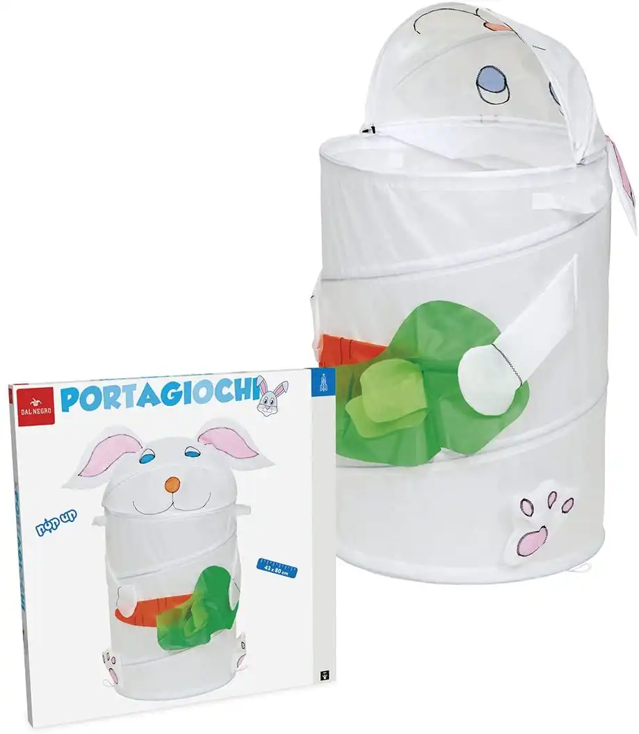 Dal Negro 55739 Portagiochi Coniglio Pop Up Contenitore Giochi Giocattoli