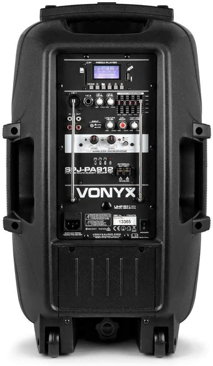 Cassa Altoparlante Portatile con 2 Microfoni Wireless UHF Professionale da 500W