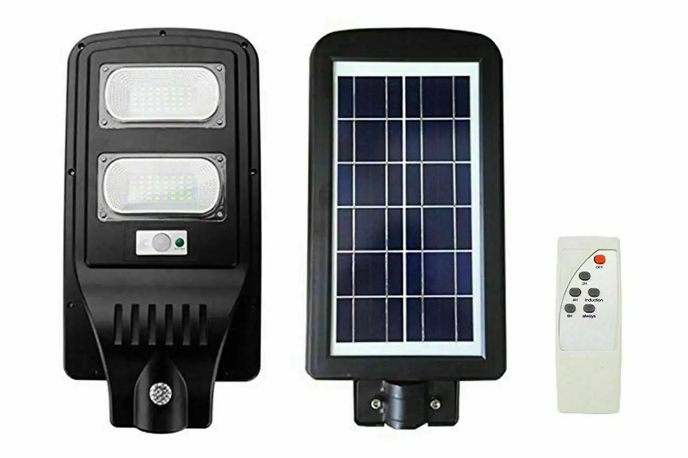 Lampione Stradale Faro a Led 60W Crepuscolare Con Pannello Solare + Telecomando