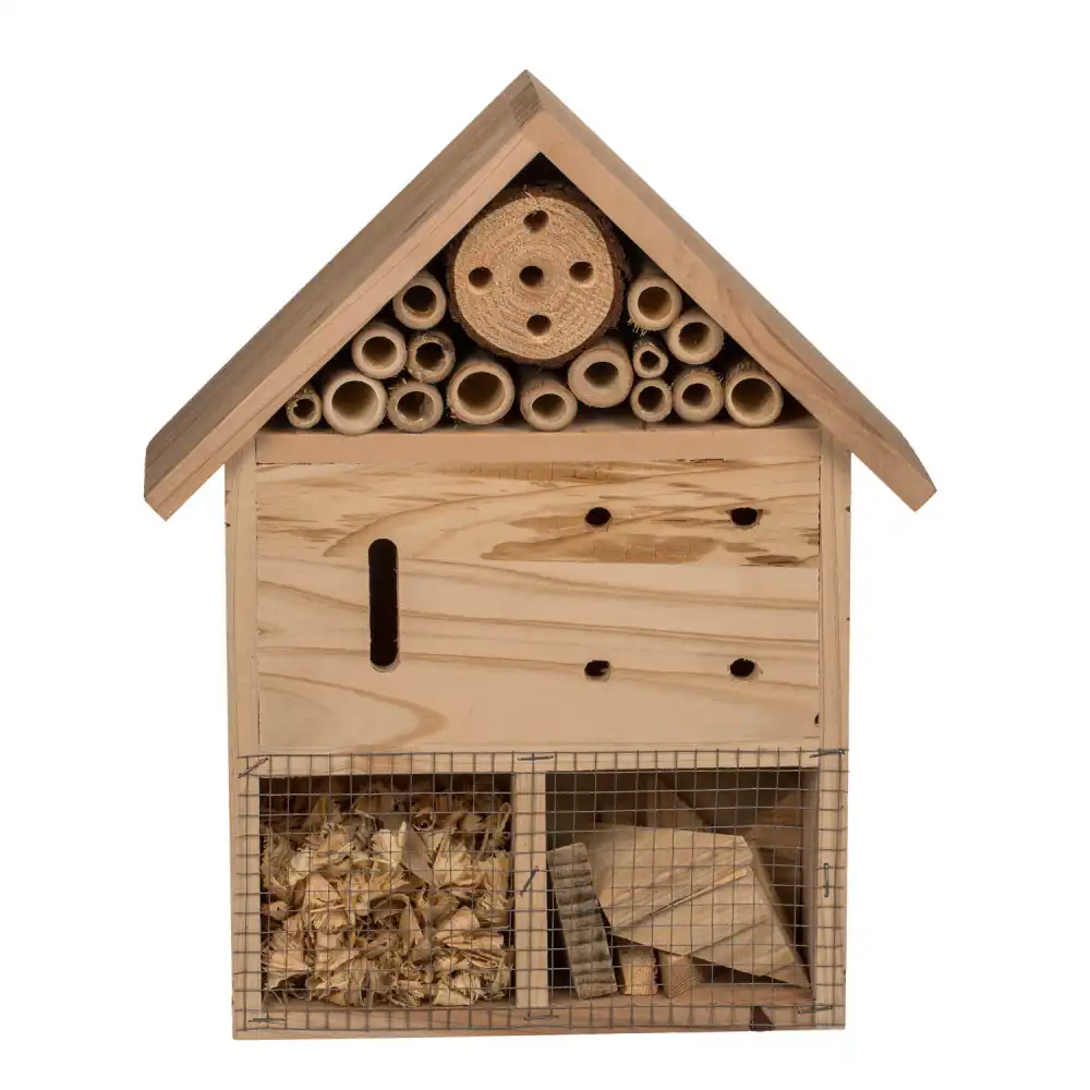 Casetta Per Insetti in Legno Color Naturale 30 x 25 cm