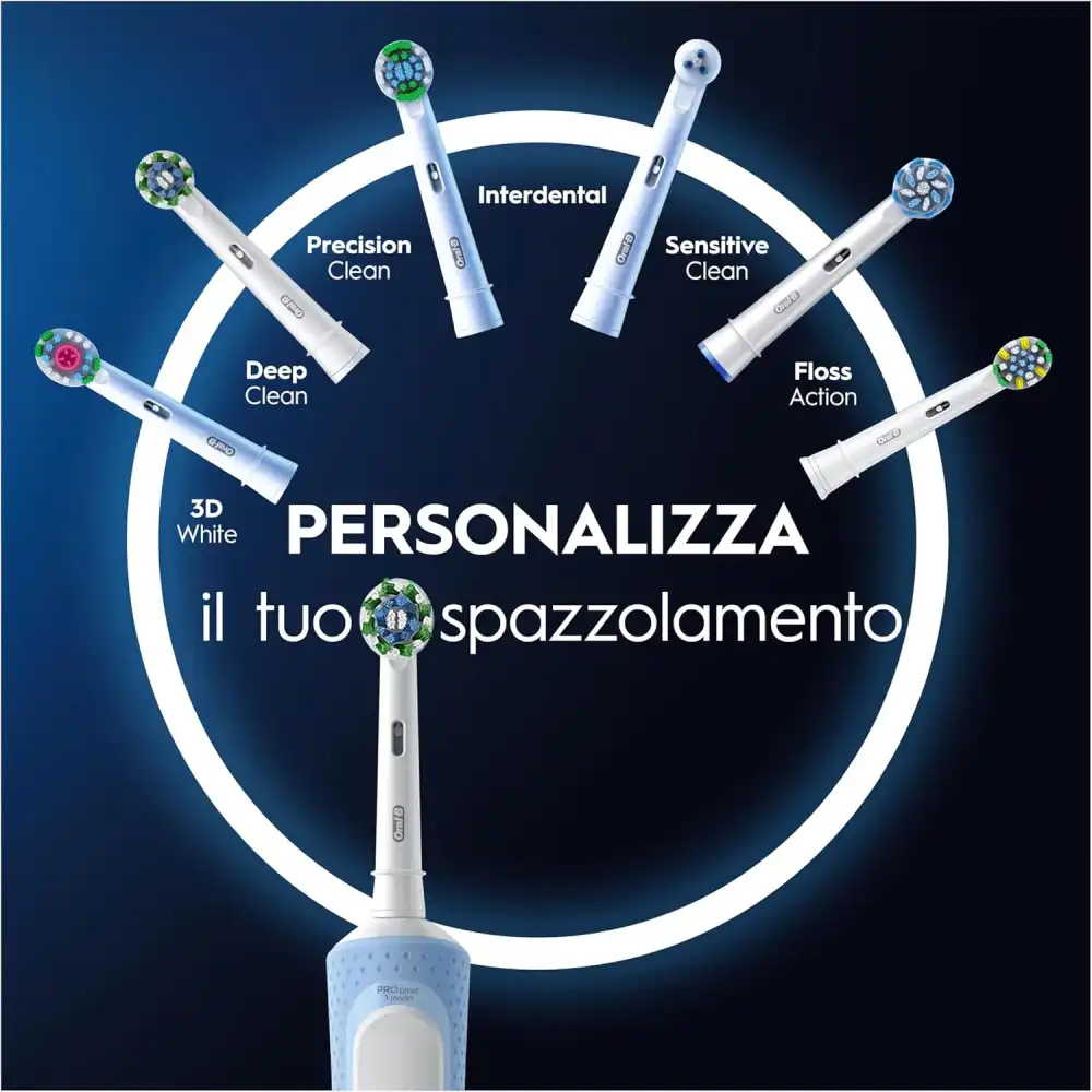 Oral-B Spazzolino Elettrico Ricaricabile Vitality Pro 3 Modalità Bianco e Blu