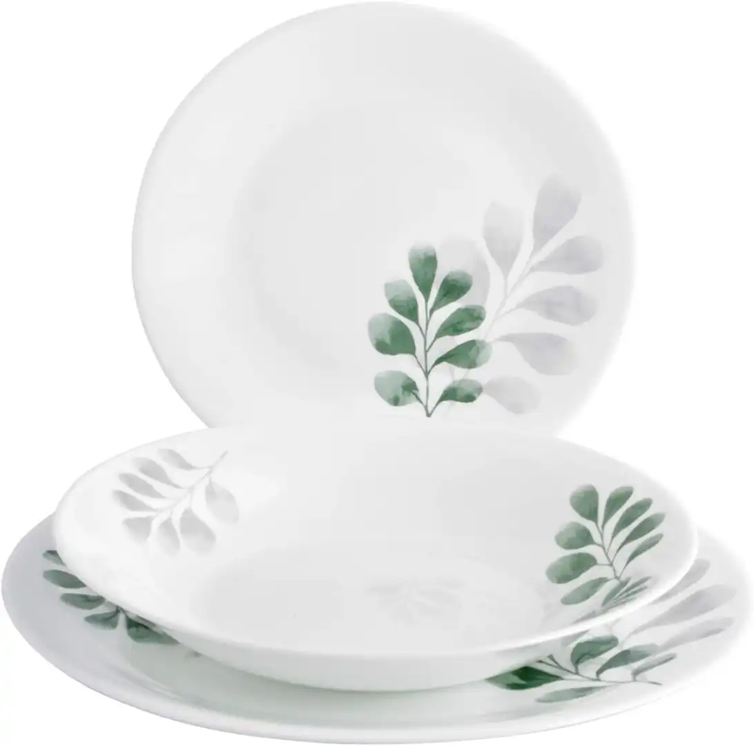 Servizio Piatti da Tavola 18 Pezzi per 6 Persone White Moon Botanica Verde