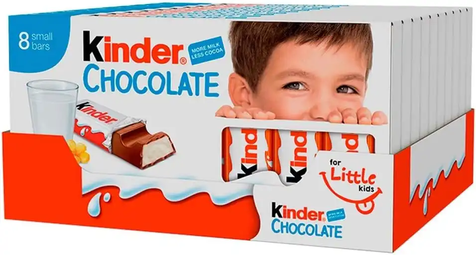10x Ferrero Kinder Barrette di Cioccolato al Latte 10x100g