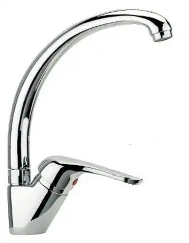 Miscelatore rubinetto per lavello monocomando cucina canna alta cromato