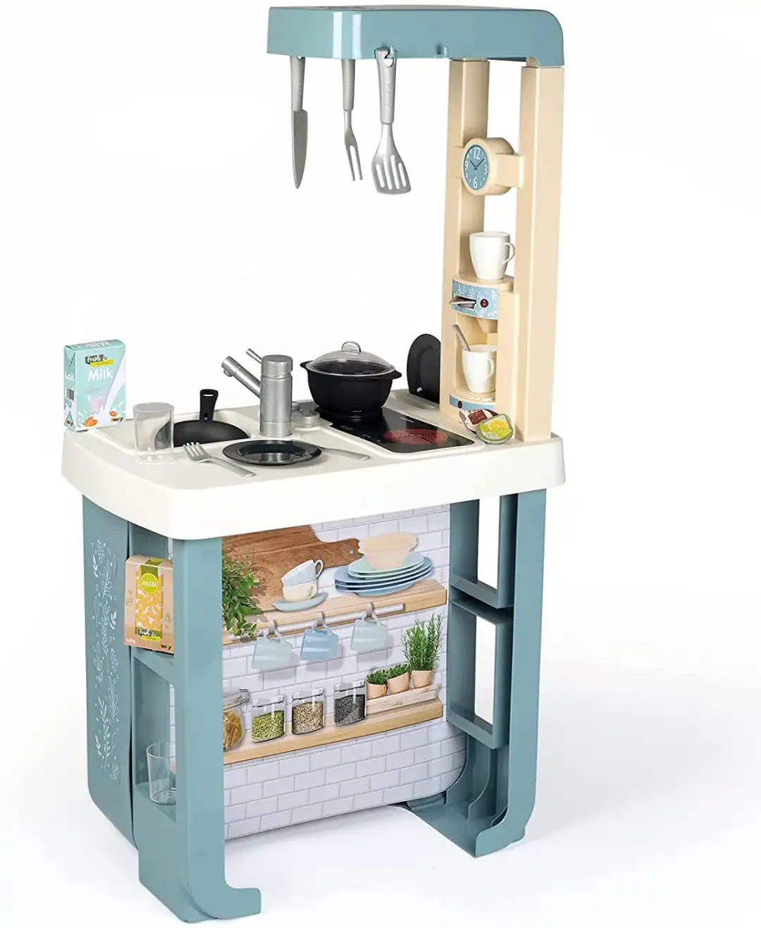 Smoby Cucina Bon Appetit con 23 Accessori per Bambini 52x32x95 cm Azzurra