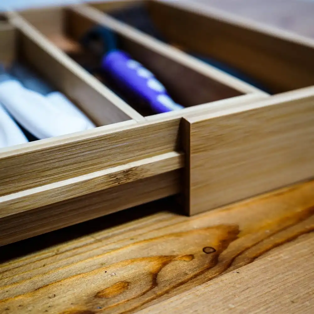 Portaposate Organizer per Cassetto in Bambu' Allungabile da 38x28 a 40x50cm