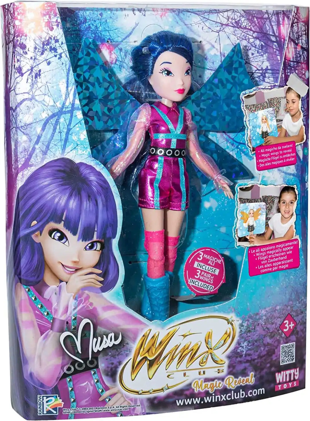 Winx Magic Reveal Musa Bambola Fashion Dool con Ali Olografiche Eta' 3+