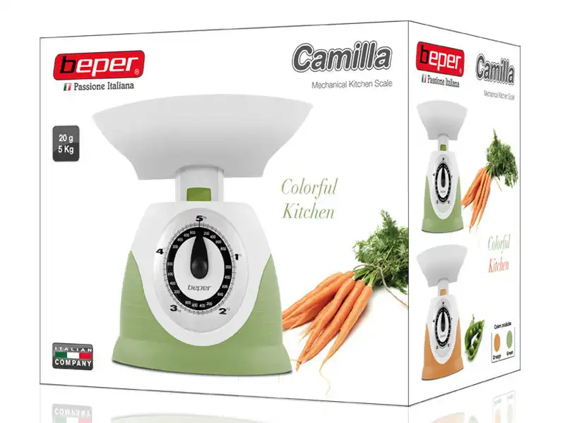 Bilancia da Cucina Meccanica Peso Max 5 Kg Piatto Rimovibile Graduazione 20 Grammi