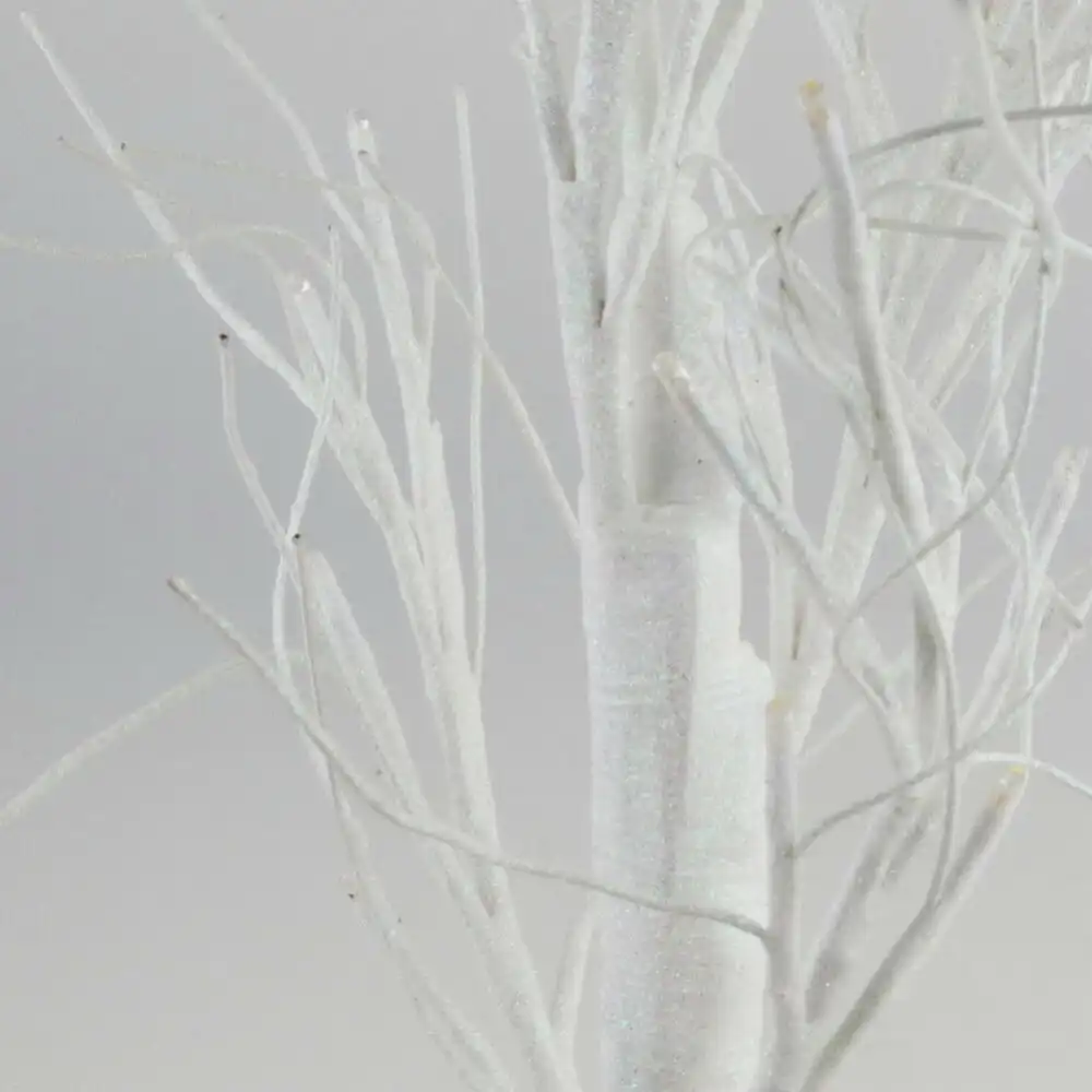 Albero Glitter di 60 cm in Plastica Bianco 11x11x60 36 Led Decorazione Natale