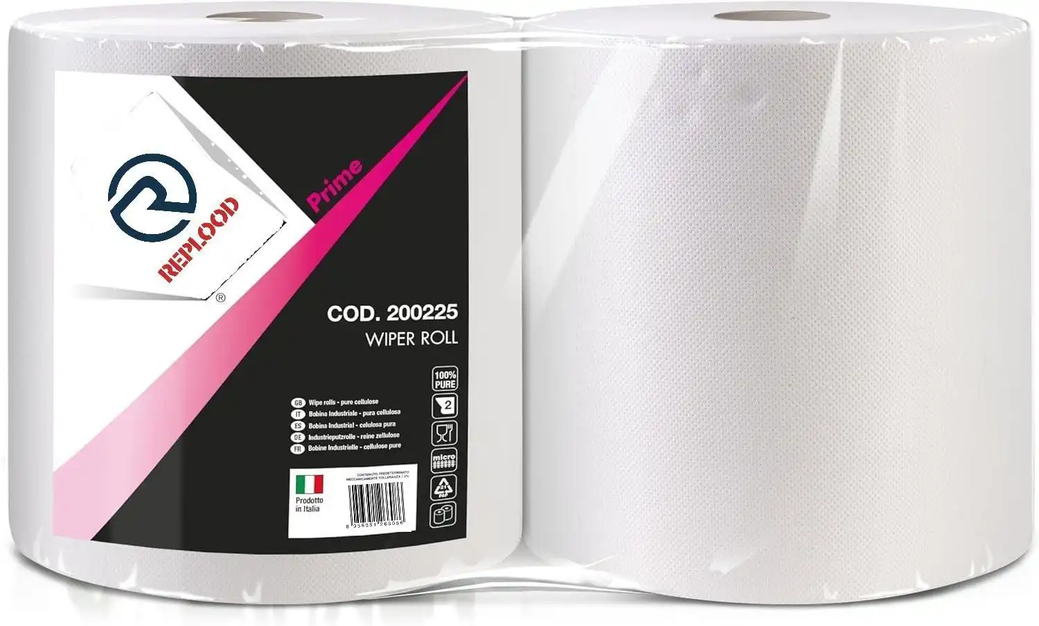 Rotoloni Asciugatutto Coppia di 2 Rotoli da 2kg Totali 2 Veli Pura Cellulosa