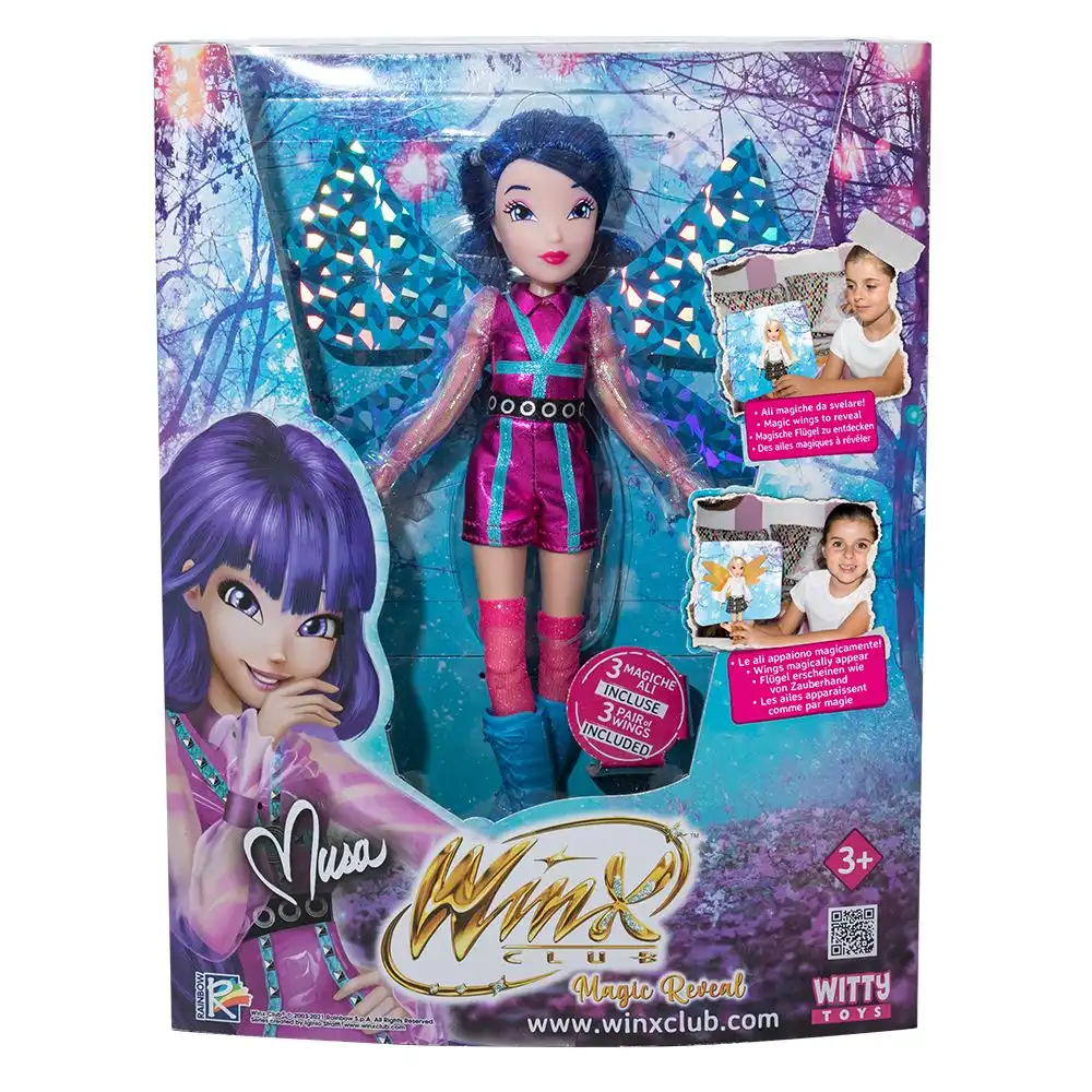 Winx Magic Reveal Musa Bambola Fashion Dool con Ali Olografiche Eta' 3+
