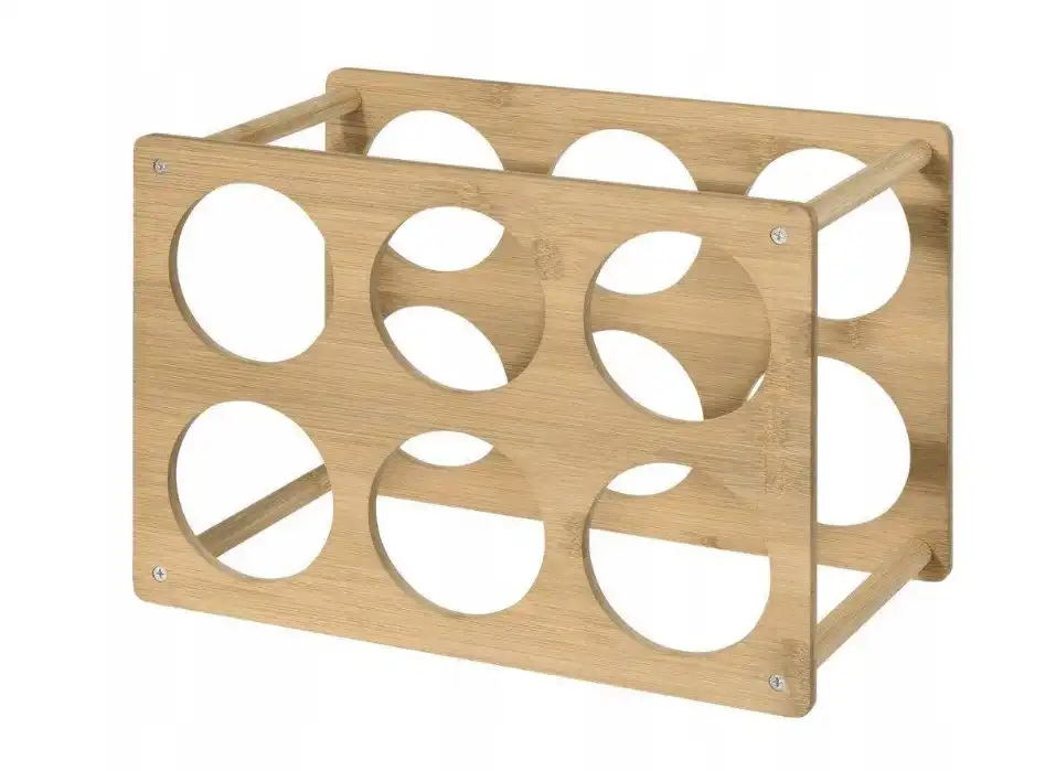 Portabottiglie 6 Posti in Legno di Bambu' Verticale e Orrizontale 18,5x35x24 cm