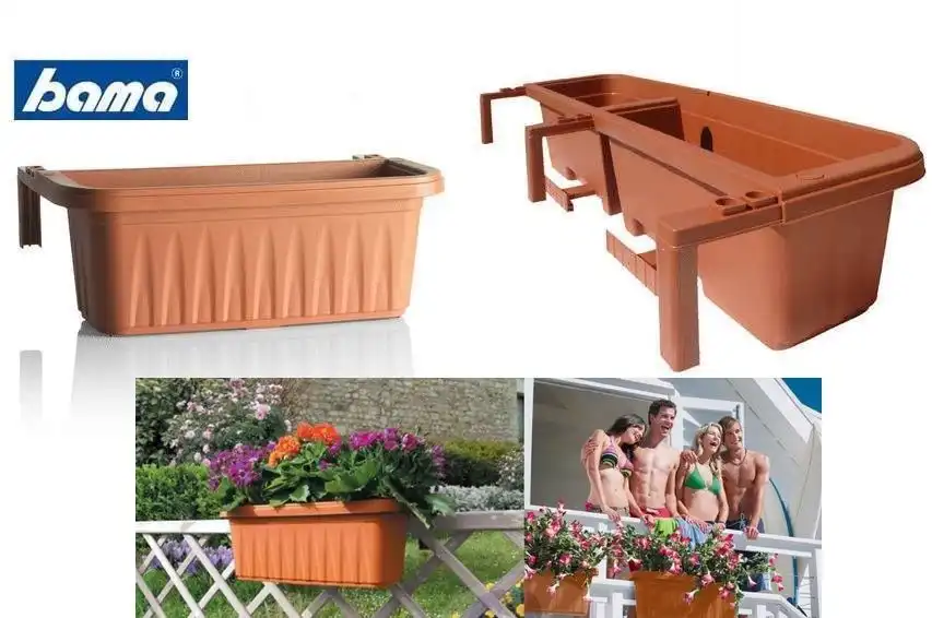 Fioriera Balcone Balconiera 60 Cm In Plastica Regolabile Rondine Terracotta Bama