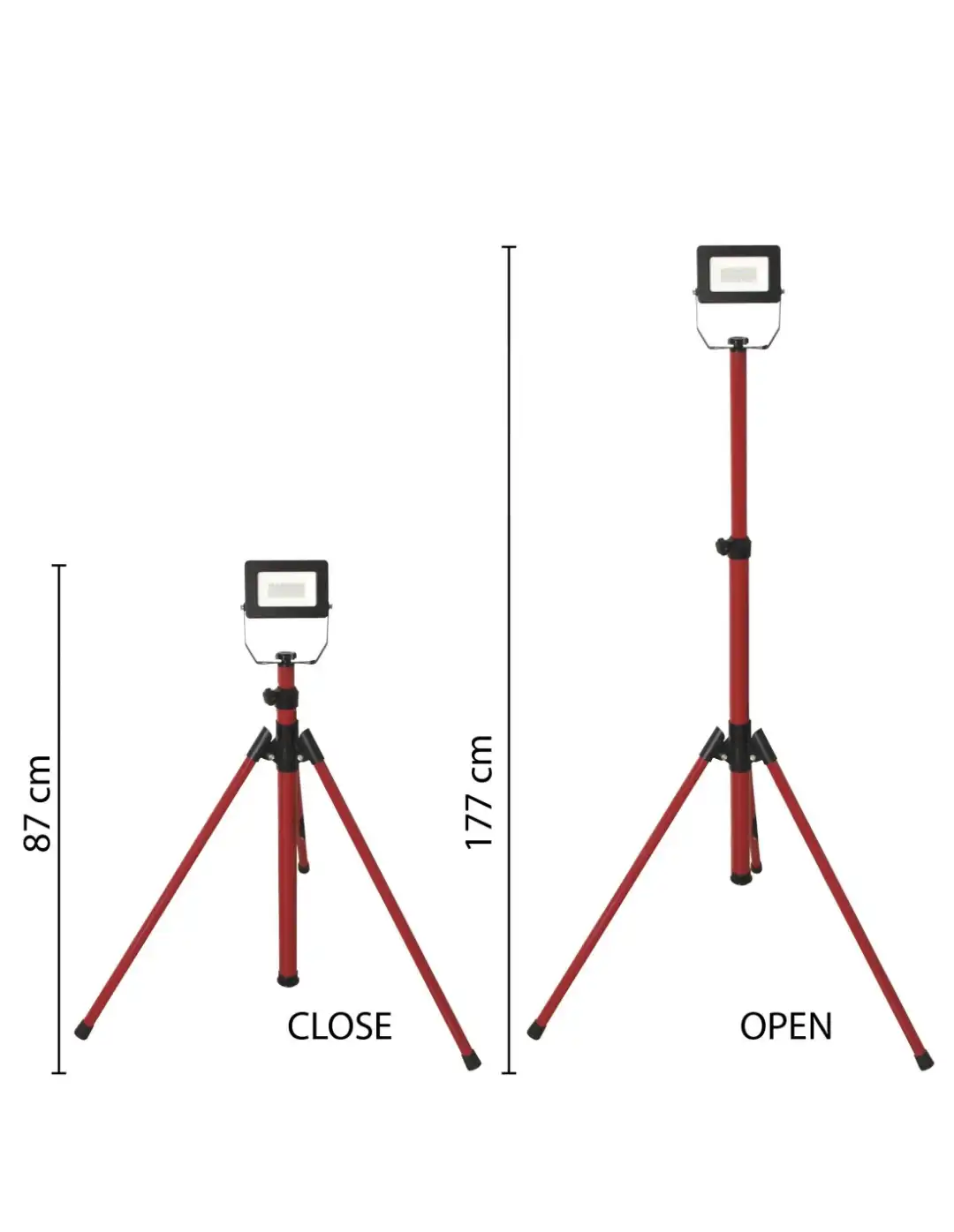 Proiettore Faretto LED su Treppiede 20W Con 3mt di Cavo Impermeabile IP65