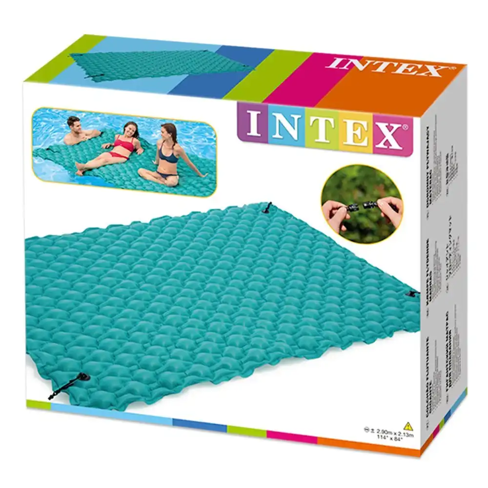 Materassino Doppio Gonfiabile Galleggiante Piatto Con Cuscinetti Intex 56841