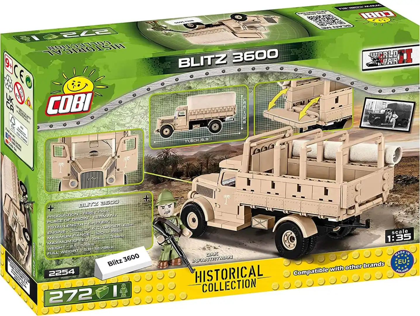 Cobi Costruzioni Militari World War II - Opel Blitz 3600Dak 268 Pcs Scala 1/35