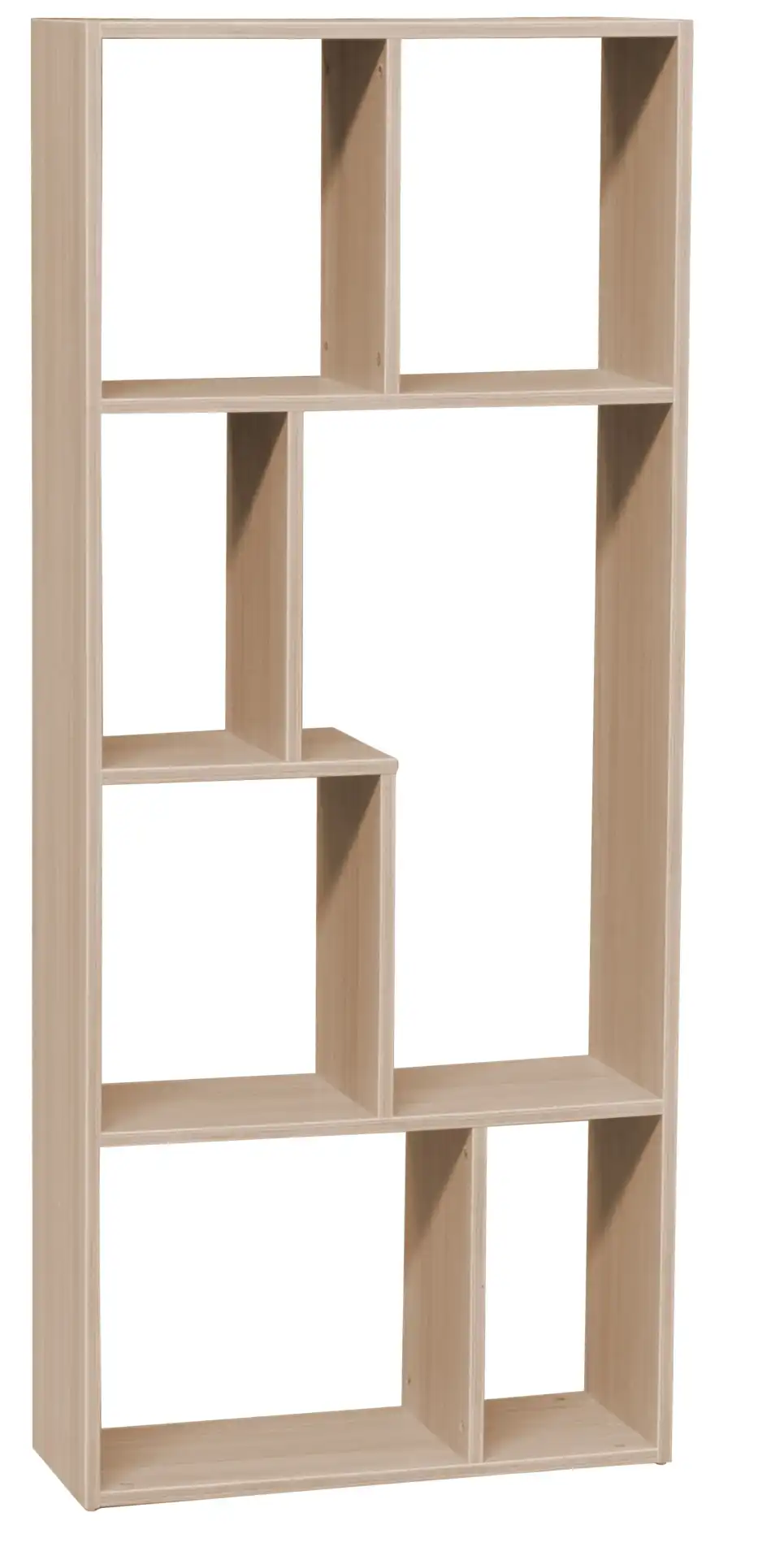 Scaffale Libreria con 7 Ripiani Sfalsati in Legno MDF Design Moderno 63x24xh150