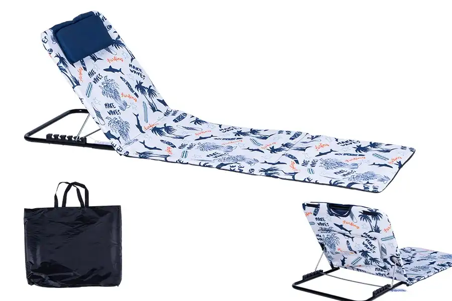 Lettino Prendisole Spiaggia da Mare con Schienale Richiudibile 154x47x41 cm