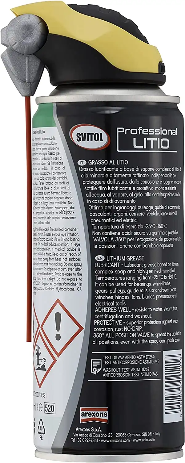 Svitol Professionale Lubrificante Litio Grasso al Litio Previene Usura 400ml