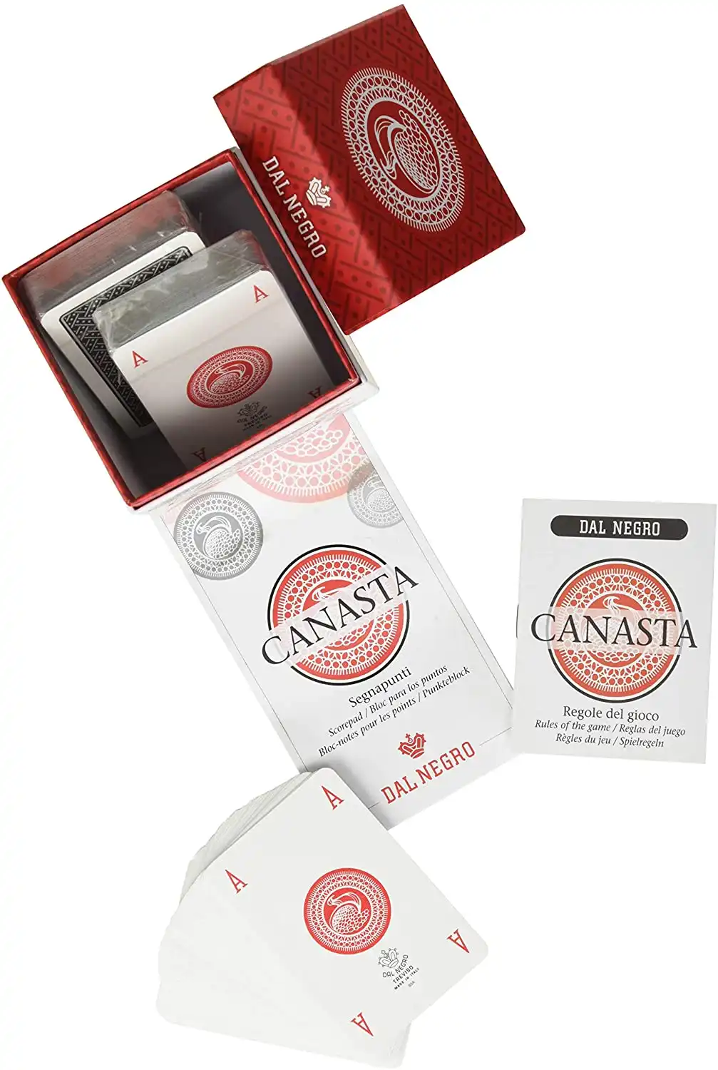 Set 162 Carte da Gioco Canasta Edizione Lusso con Segnapunti Multilingue