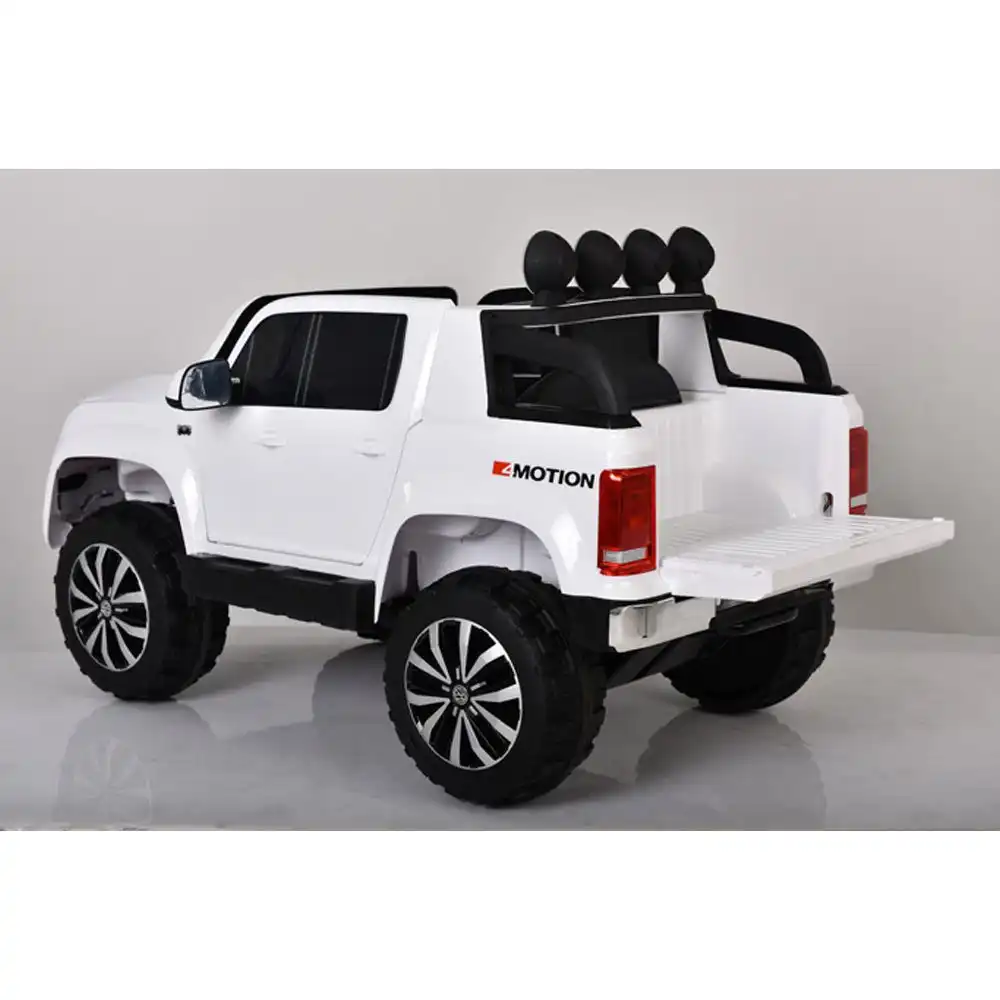 Auto Macchina Elettrica Per Bambini Volkswagen Amarock 12V Bianco e Telecomando