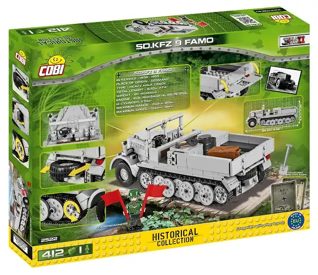 Costruzioni da Tavolo 412 Pezzi Gioco Ragazzi Cingolato Militare Grigio