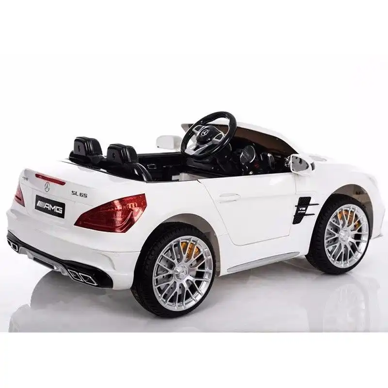 Auto Macchina Elettrica Per Bambini Mercedes SL65 AMG Bianco 12V con Monitor LCD
