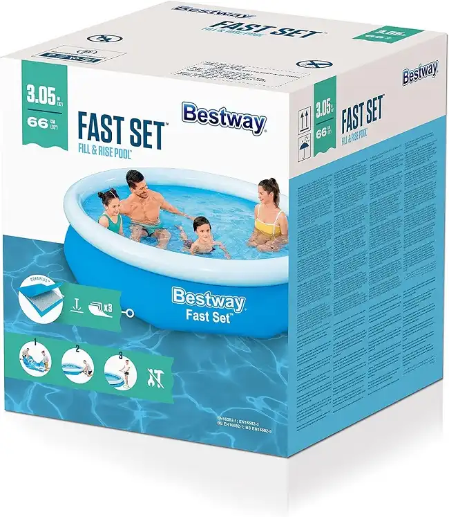 Bestway Piscina gonfiabile fuoriterra fuori terra rotonda 305x66 cm 3200 litri