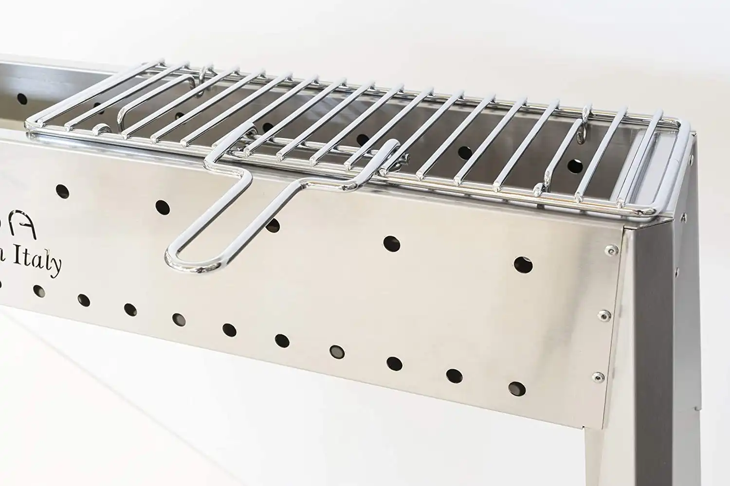 Griglia Per Cuocispiedini in Ferro Cromato per Cuocere Arrosticini 13x37x1cm