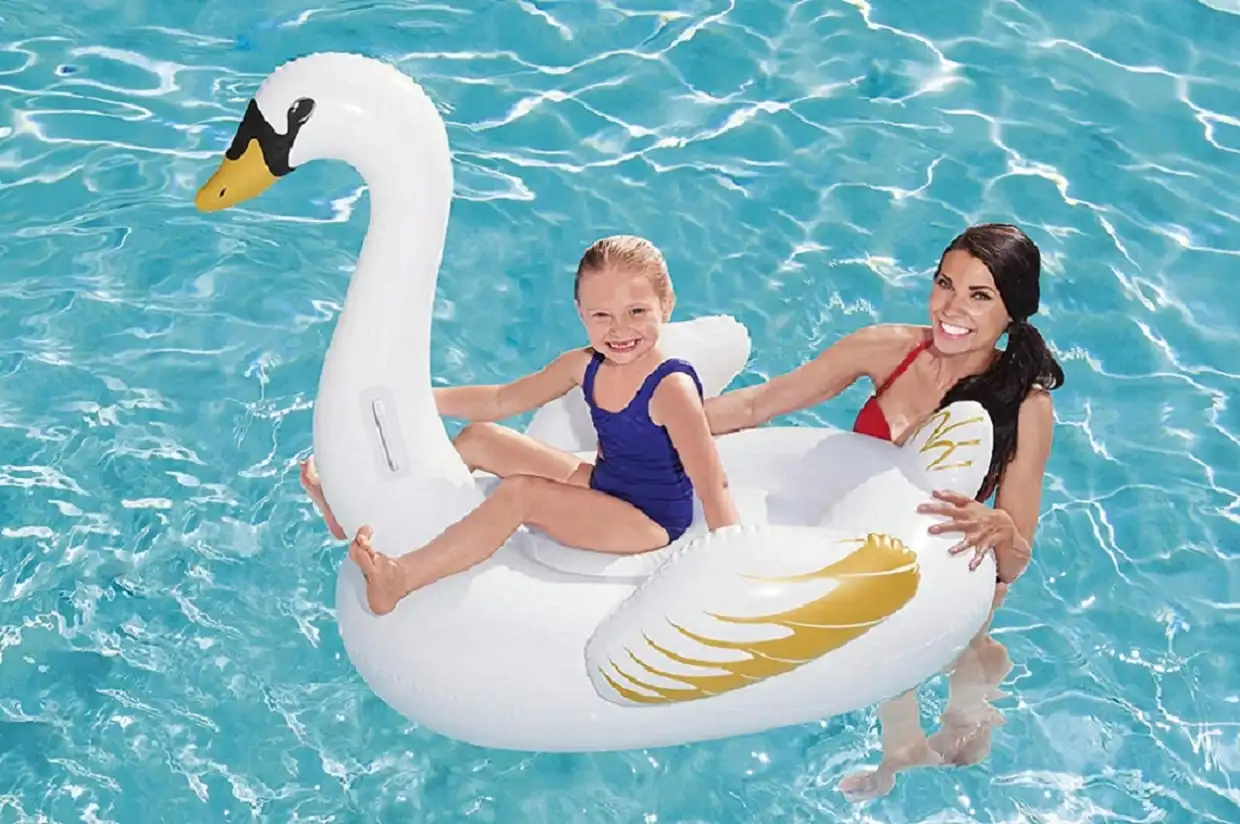Cigno cavalcabile gonfiabile gioco per bambini mare piscina 122x122 cm bestway