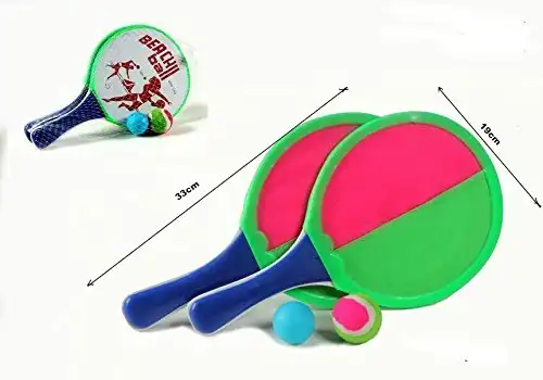Racchette Racchettoni in Velcro con Palla da Spiaggia per Giocare in Giardino